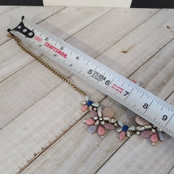 J Crew Crystal Rhinestone Statement Necklace Pastel Shades - Picture 8 of 8